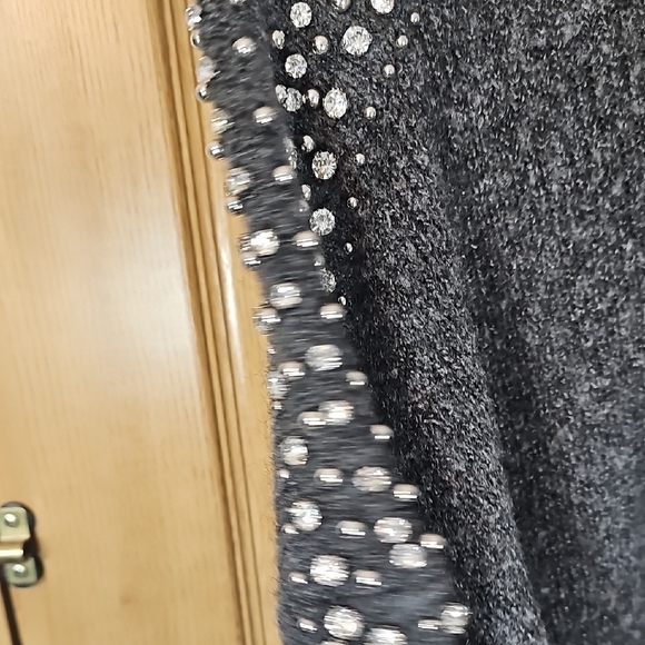 a.n.a Charcoal Sweater with Studded Accents - Picture 4 of 9